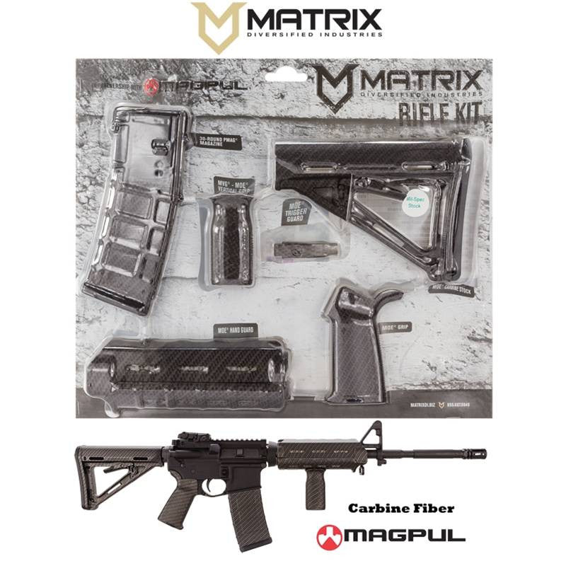 Matrix AR-15 Magpul Furniture Kit in Black Carbon Fiber