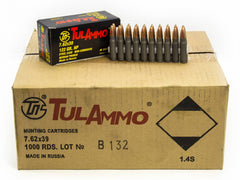 TulAmmo 7.62x39mm 122gr Hollow Point Russian Mfg. 1000rds