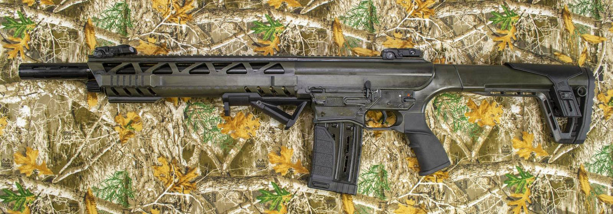 Monastor 102 Battle Worn Green Semi Auto Shotgun 12ga