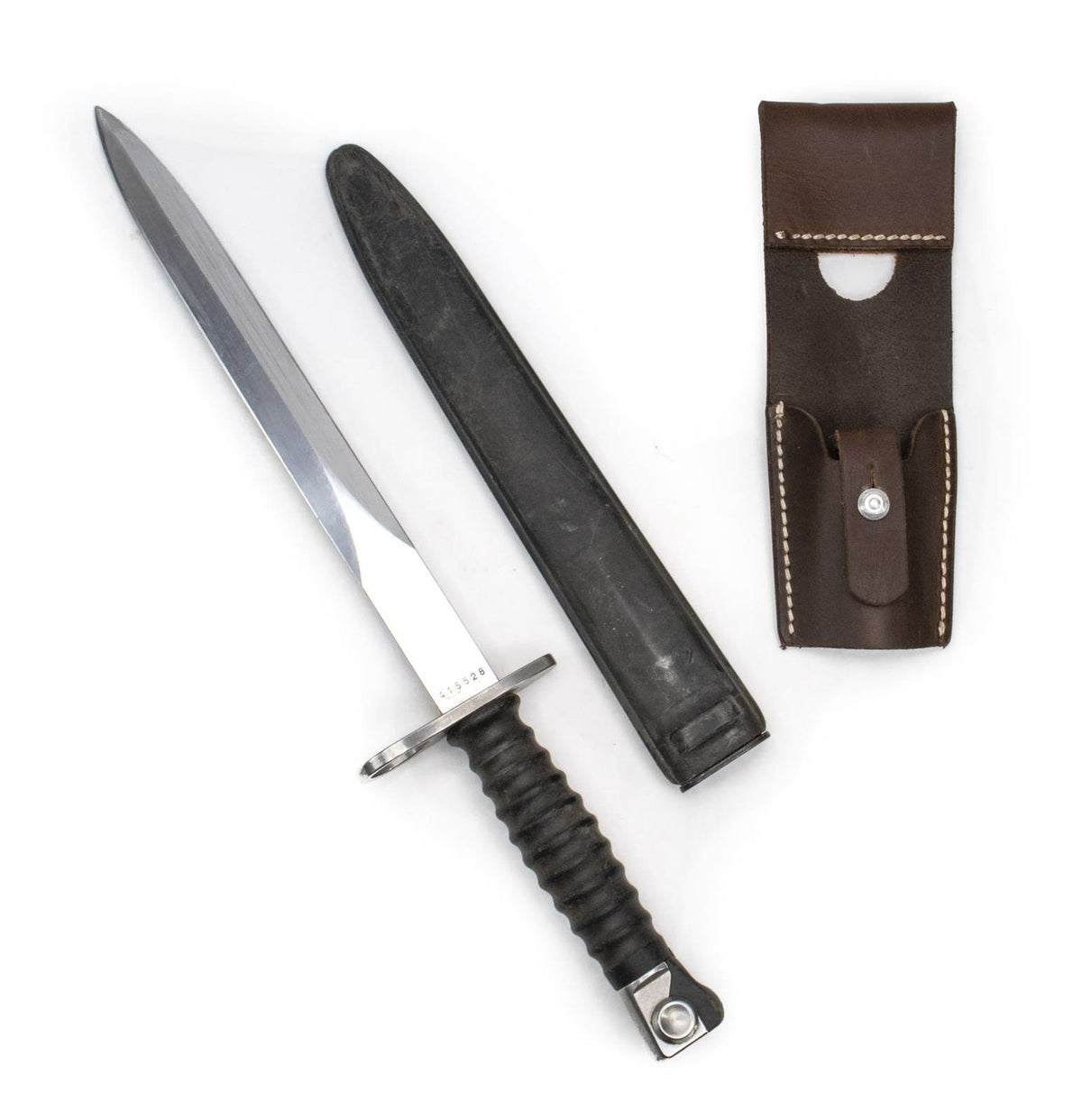 Swiss Military M57 Bayonet with Scabbard and Vinyl OD Frog - Used