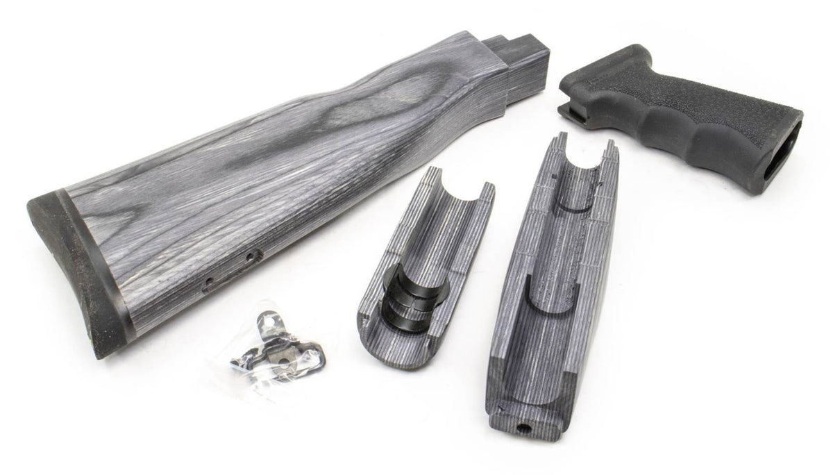 US Made AK Wood Laminate Stock Set - Granite Black