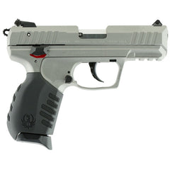 Ruger 3630 SR22 22 LR 3.50 10+1 Savage Silver Cerakote Slide Black Rubber Grip