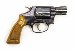 S&W 37 38 SPECIAL 2 BARREL REVOLVER AIRWEIGHT WOOD GRIPS-USED7567