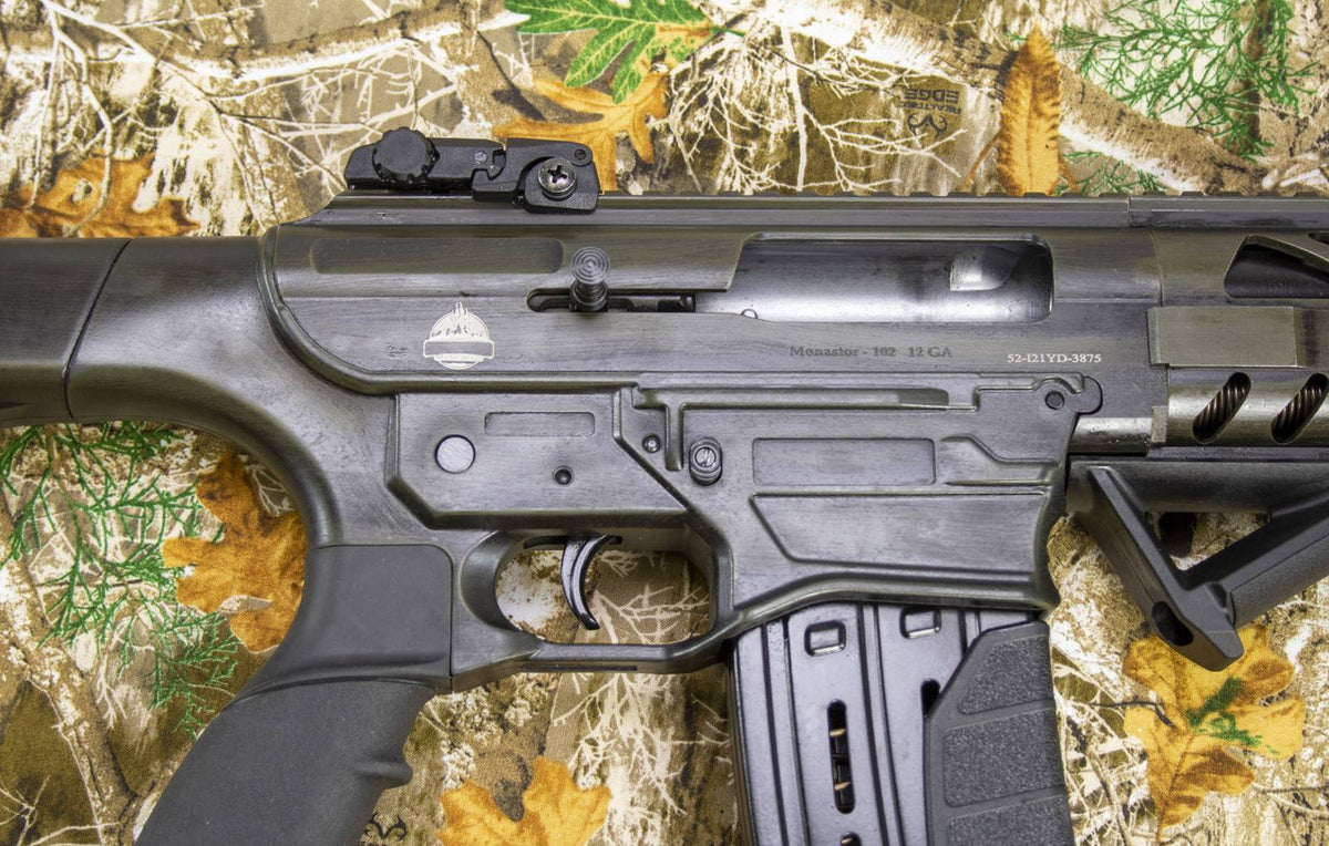 Monastor 102 Battle Worn Green Semi Auto Shotgun 12ga