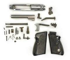 Beretta M70 7.65mm Parts Kit in Nickel w/ Barrel, Slide, and Cracked Grips