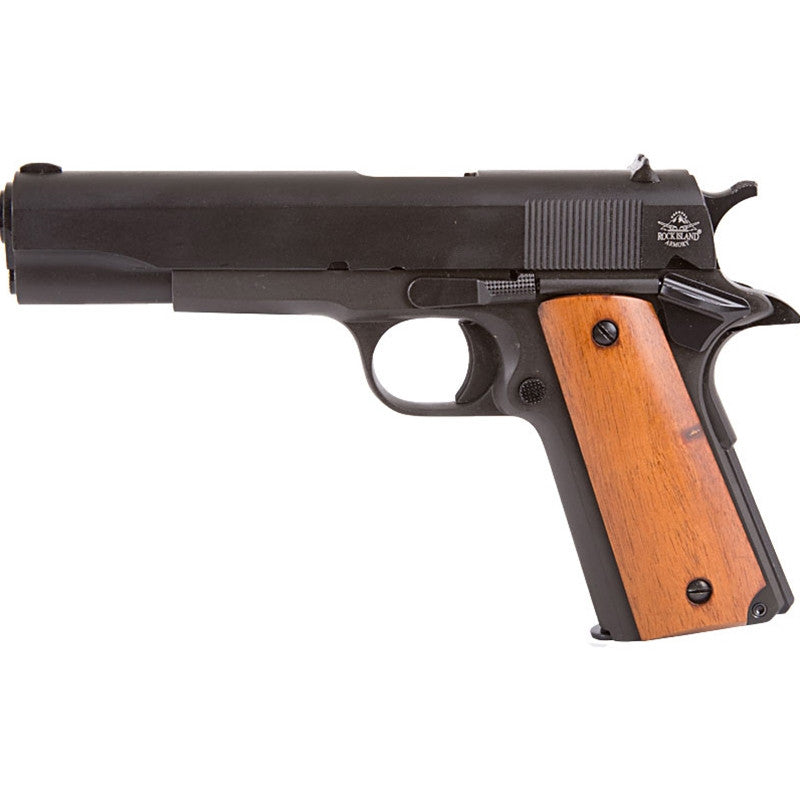 Rock Island 51815 GI Standard FS *CA Compliant 38 Super 5 9+1 Black Parkerized Wood Grip Fixed Sights