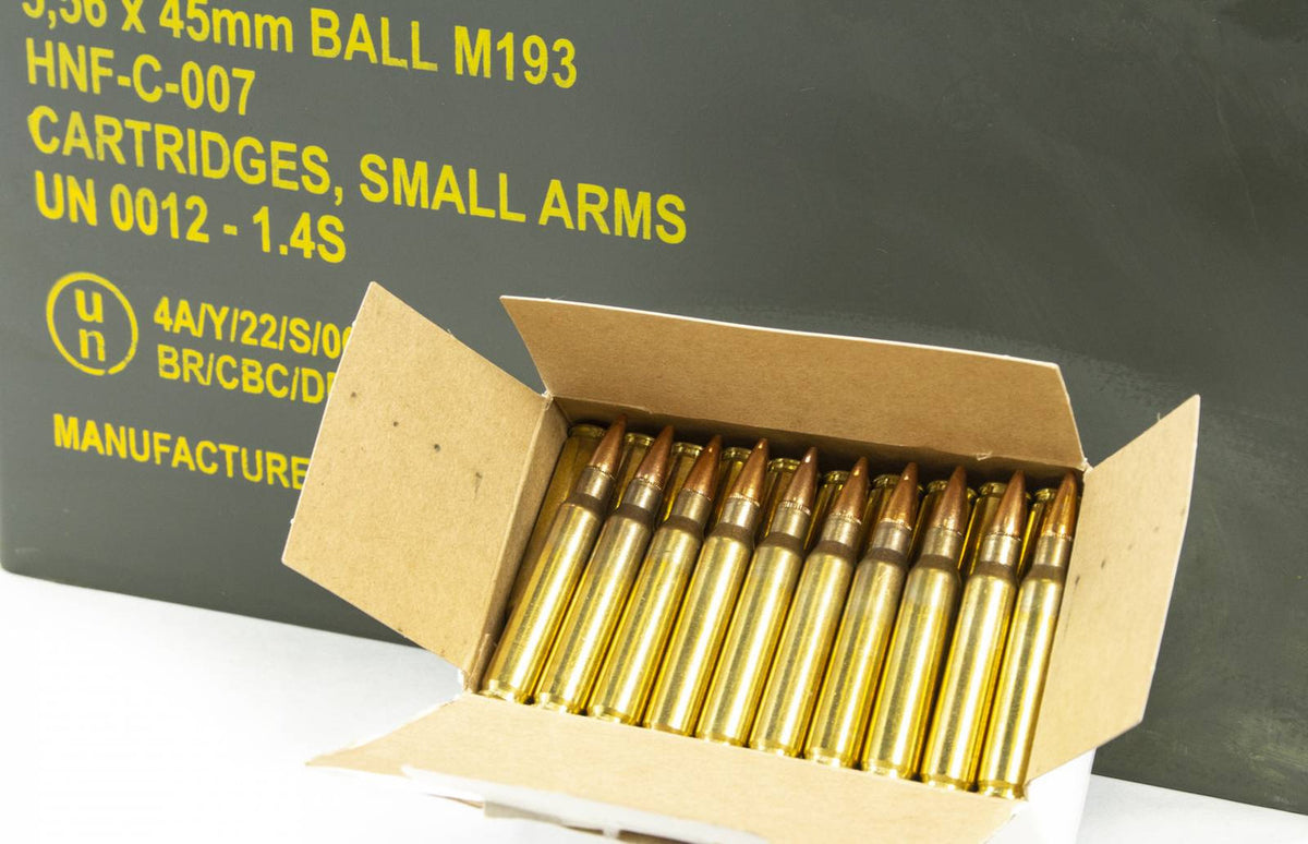 1000 Round Can of 5.56 FMJ M193 Ball Ammunition