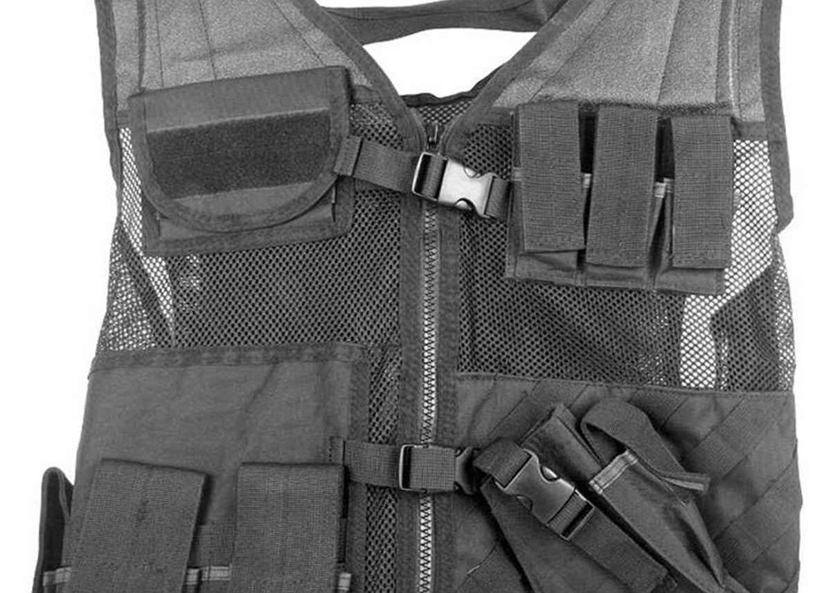 NCStar CTVL2916B Tactical  Vest XL-XXL Black PVC/Mesh Webbing