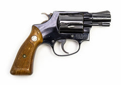 S&W 37 38 SPECIAL 2 BARREL REVOLVER AIRWEIGHT WOOD GRIPS-USED4707