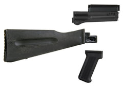 4-piece AK-47 Black Polymer Stock Set for Stamped Receiver