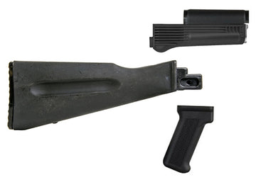 4-piece AK-47 Black Polymer Stock Set for Stamped Receiver
