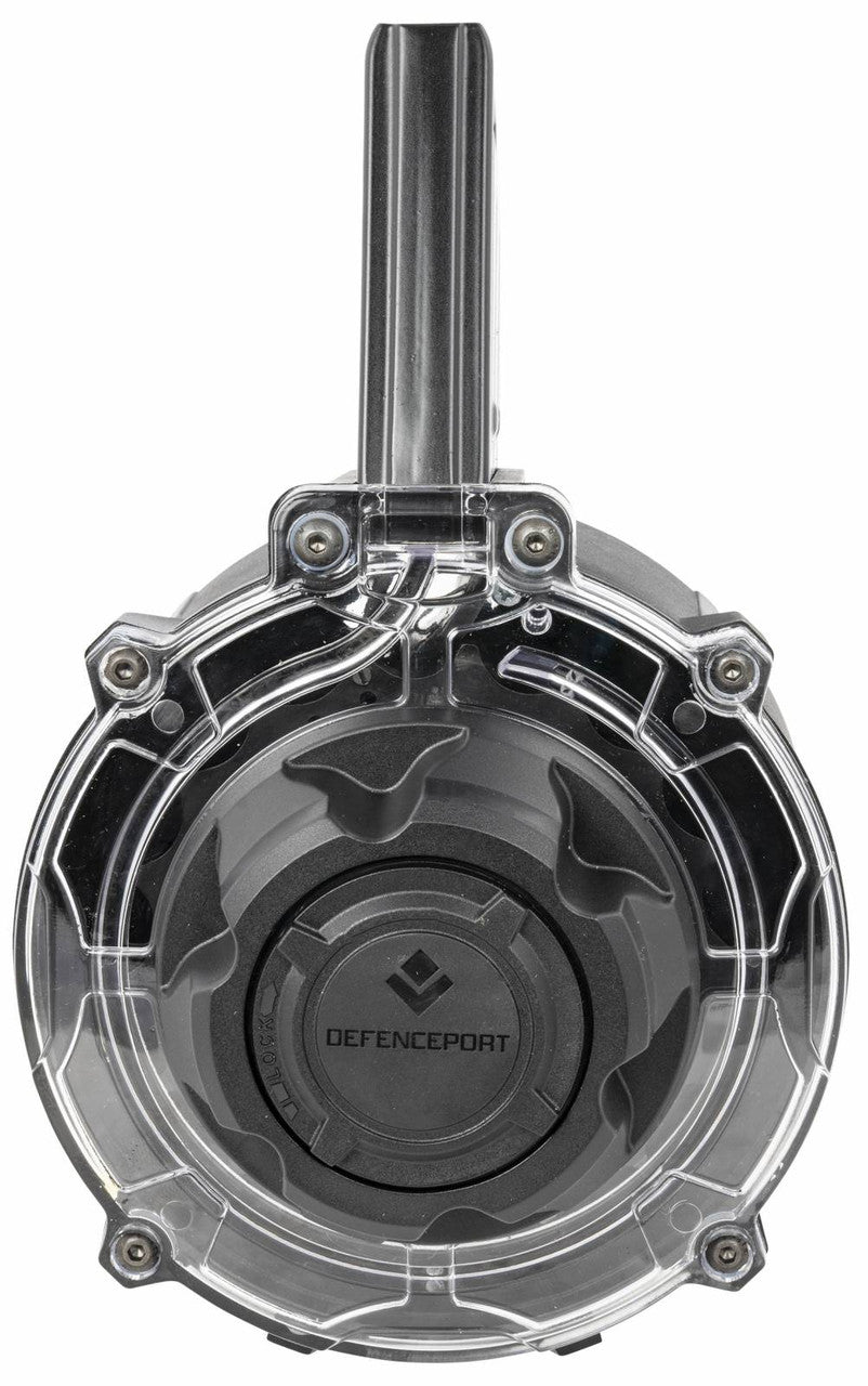 DefencePort DRM12 Drum Magazine Black Polymer with Clear Black 20rd 12 Gauge for Tokarev, Panzer, AR-12, MKA 1919