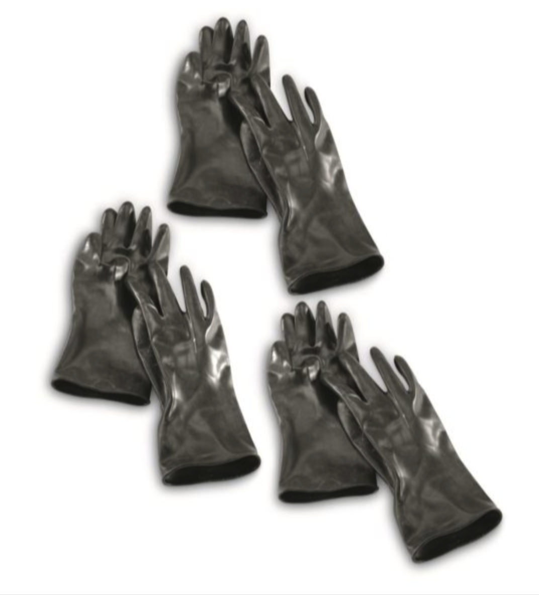 BELGIUM BLACK RUBBER GLOVES LIKE NEW - LARGE