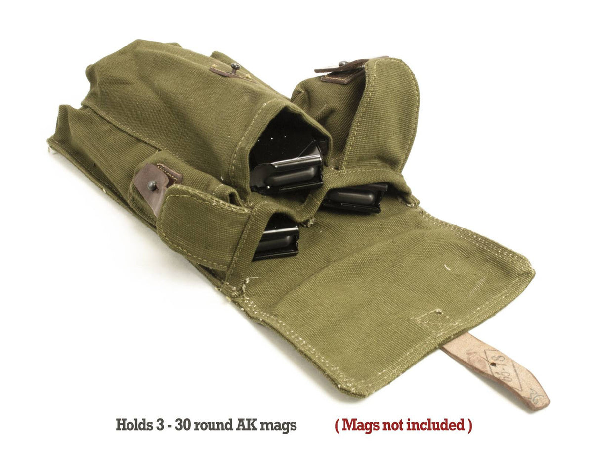 Romanian AK47/74 3-Cell 30rd Magazine Pouch - Military Surplus - 3 Pack