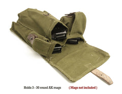 Romanian AK47/74 3-Cell 30rd Magazine Pouch - Military Surplus - 3 Pack