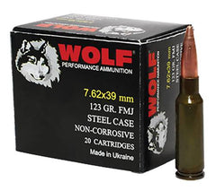 Wolf 7.62x39 123gr FMJ 1000 Round Case