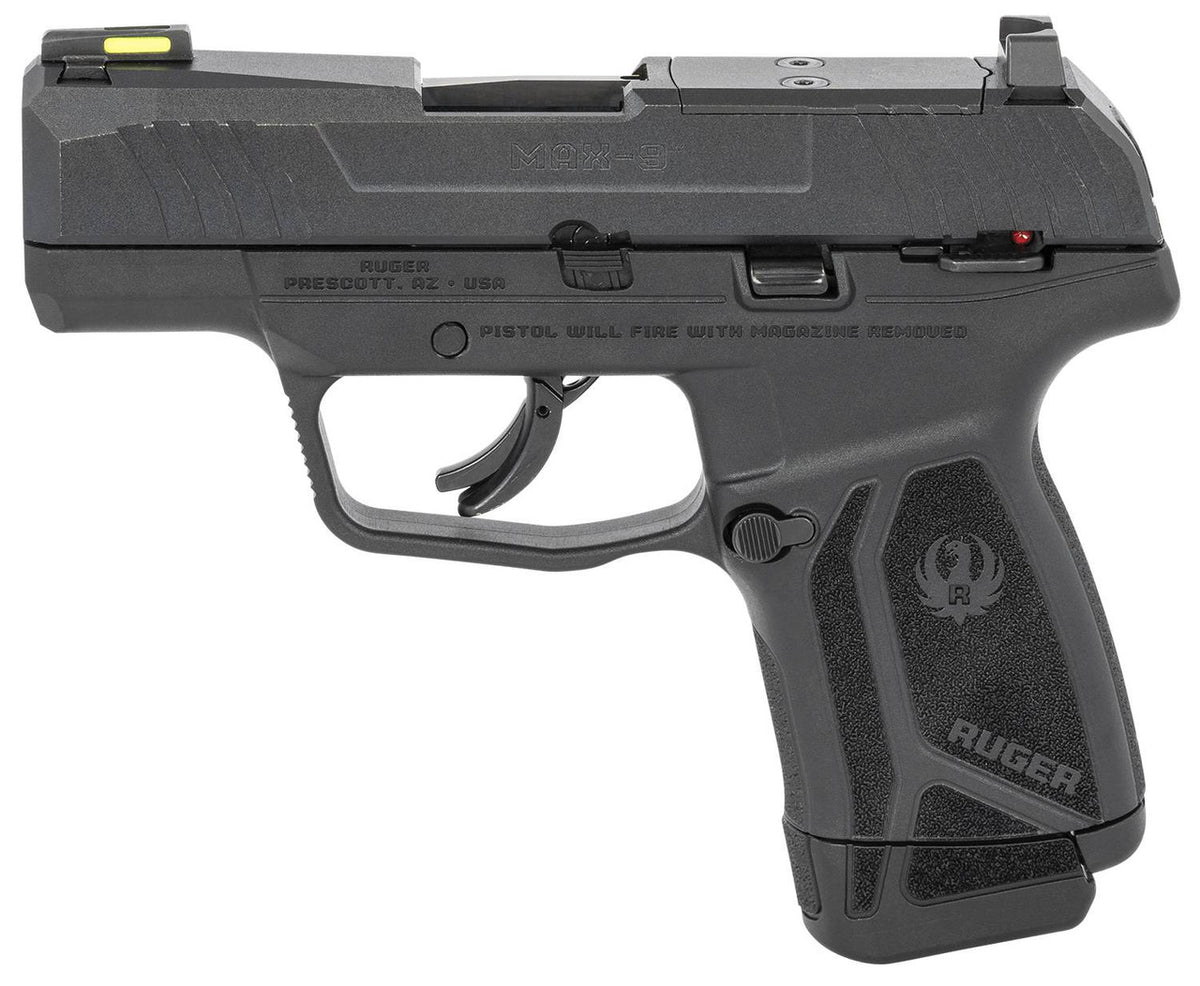 Ruger Max-9 9mm Semi Auto Pistol 3.2 Barrel 12 Rounds Thumb Safety Tritium Sight Black