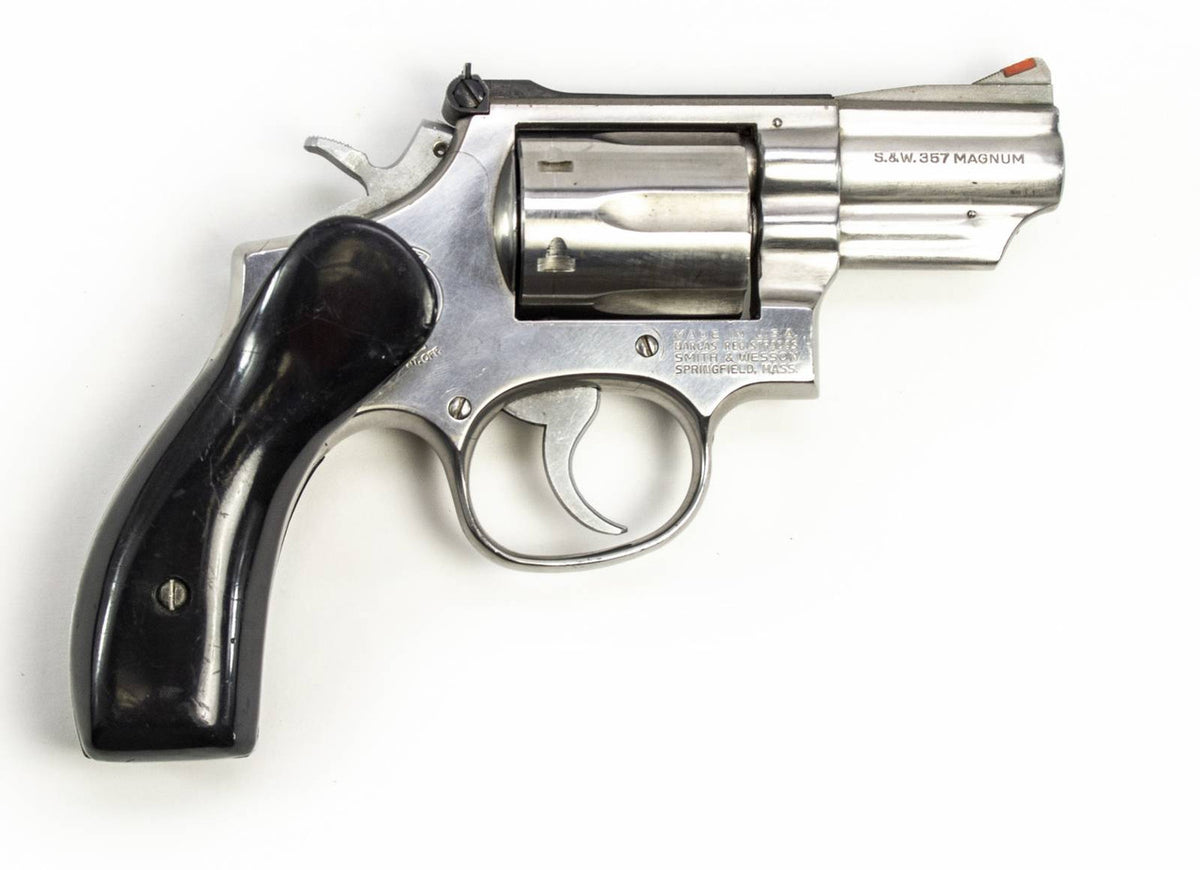 S&W 66-1 357 MAG 2.5 BARREL STAINLESS STEEL CUSTOM PLASTIC GRIPS-USED3177