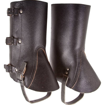 Swiss Black Leather Gaiters - Used