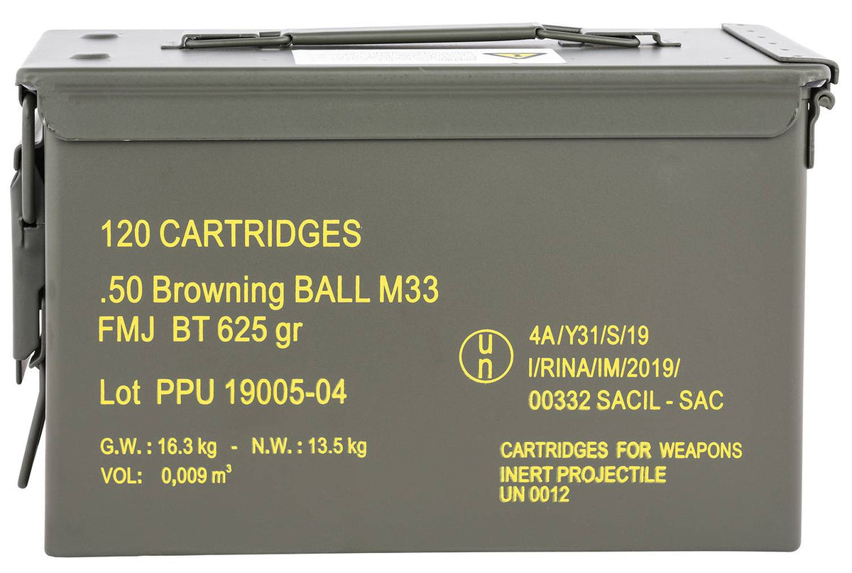 TR&Z PPN50MC Mil-Spec  50 BMG 625 gr Full Metal Jacket Boat Tail (FMJBT) Total 120 Round (Ammo Can)