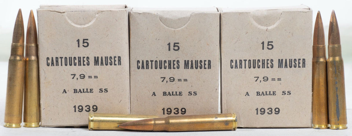 Greek Military Classic 8mm Surplus Ammo - 1930s-40s Vintage, 15rd Box, 150 rd per case