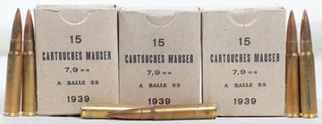 Greek Military Classic 8mm Surplus Ammo - 1930s-40s Vintage, 15rd Box, 150 rd per case