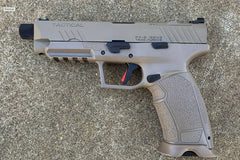 SDS Imports PX-9 Gen 3 9mm Luger 4.11 20+1,18+1 Flat Dark Earth Cerakote Steel Slide with RMR Optic Cut Flat Dark Earth Polymer Frame/Interchangeable Backstrap Grip Fiber Optic Sights Right Hand Includes Case