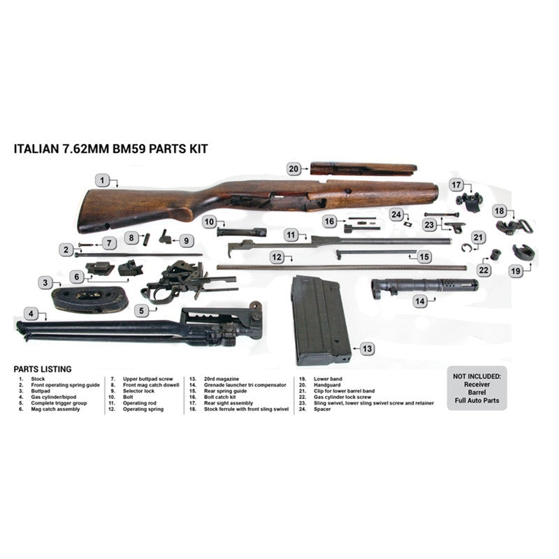 Italian 7.62mm BM59 Parts Kit