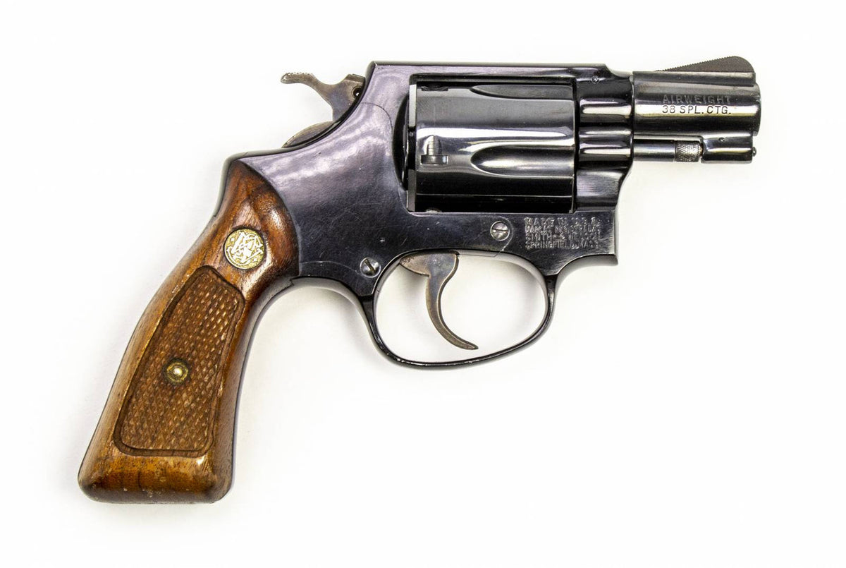 S&W 37 38 SPECIAL 2 BARREL REVOLVER AIRWEIGHT WOOD GRIPS-USED9577