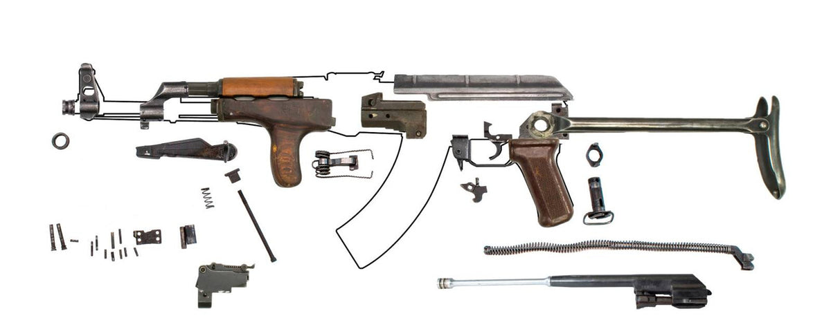 Romanian 1974 Model 65 AKM-47 7.62x39 Underfolder Parts Kit - Numbers Matching - Good Bluing - Year 1974