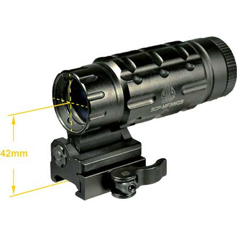 UTG SCP-MF3WEQS Magnifier 3x 25mm Obj 2 Eye Relief  Black