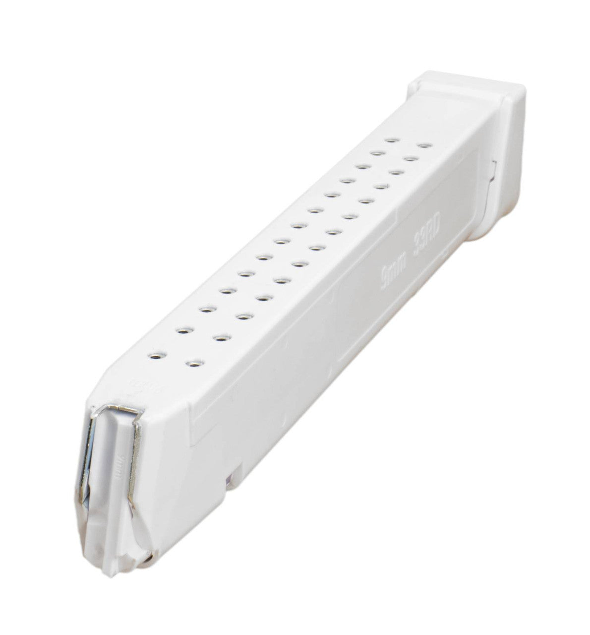 Glock Compatible 9mm 33rd WHITE Reinforced Steel Lined Polymer Magazine