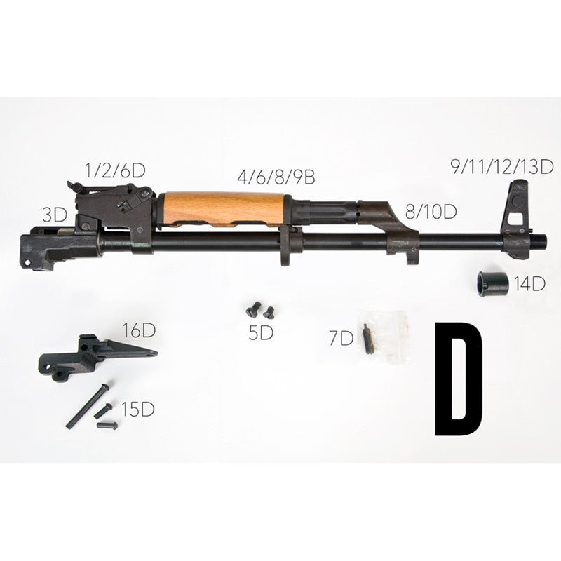 AK47 Romanian PM-63 7.62x39 AK-47 Parts Kit with populated original Romanian 16 Barrel