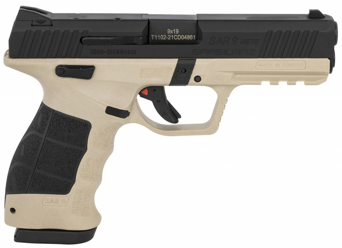 Sar USA SAR9METESABL SAR9 Mete Safari 9mm Luger 4.50 17+1 (2) Mete Safari Black Steel Slide Black Interchangeable Backstrap Grip