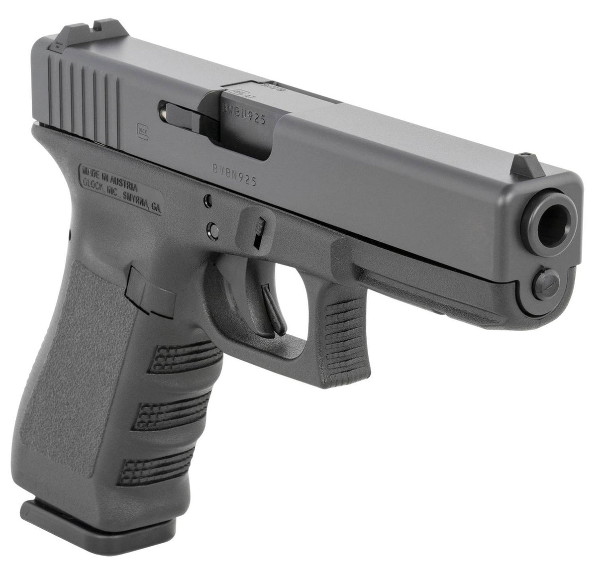 Glock PI1750203 G17 Gen 3 9mm Luger 4.49 17+1 Black Steel Slide Black Polymer Grip Fixed Sights