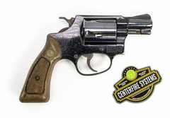 S&W 37 38 SPECIAL 2 BARREL REVOLVER AIRWEIGHT WOOD GRIPS-USED6151