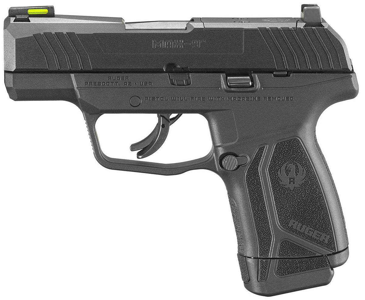 Ruger 3503 Max-9 Pro Optic Ready 9mm Luger 3.20 10+1,12+1 Black Black Oxide Steel Slide Black Polymer Grip