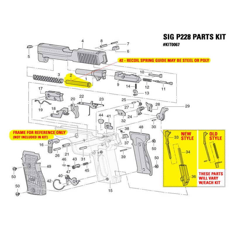 P228＆パーツセット Sig Sauer P228 9mm Parts Kit - Used Condition – Centerfire Systems