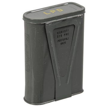 German Military NBC Personal Decontamination Kit Metal Box - Used - 4PK