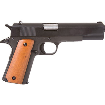 Rock Island 51815 GI Standard FS *CA Compliant 38 Super 5 9+1 Black Parkerized Wood Grip Fixed Sights