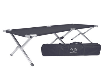 MIL-TEC® BLACK ALUMINUM FOLDING COT W/BAG NEW