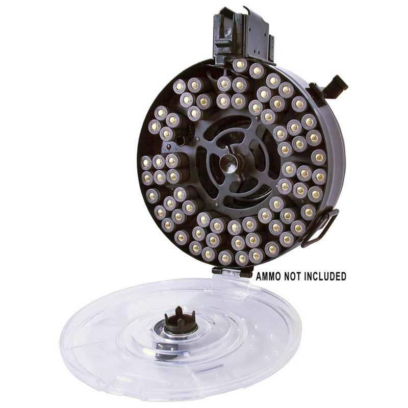 AK47 7.62x39mm 75rd Detachable Drum Magazine with Clear Cover
