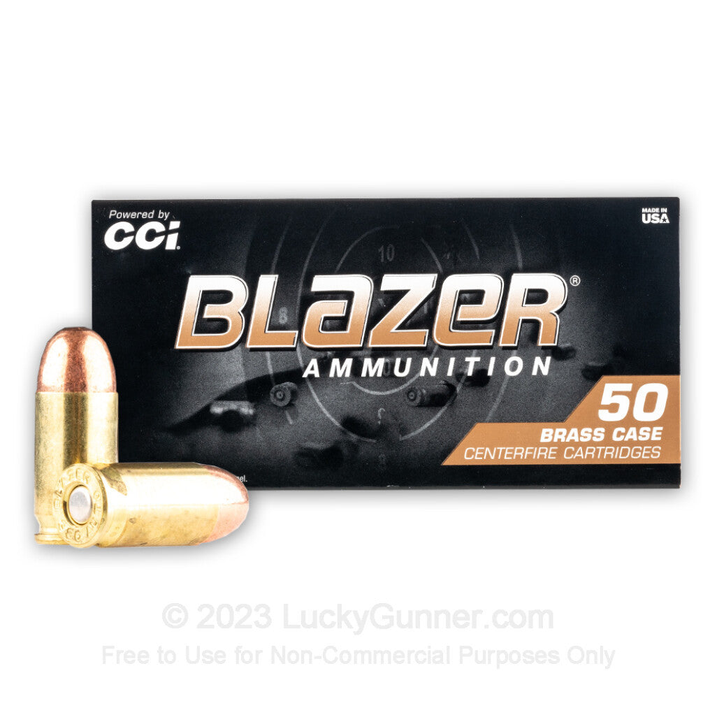 CCI Blazer Brass 380 ACP 95 gr Full Metal Jacket (FMJ) 1000rds in 50rd Boxes