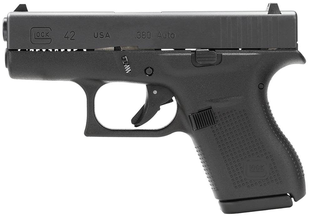 Glock UI4250201 G42 Gen3 Compact 380 ACP 3.25 6+1 Black Steel Slide Black Polymer Grip Fixed Sights