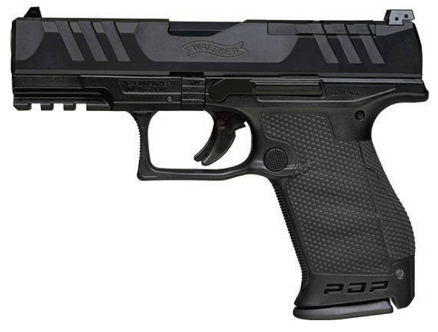 Walther Arms 2851229 PDP Compact Optic Ready 9mm Luger 4 15+1 Black Black Steel Slide Performance Duty Textured Black Polymer Grip