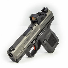 Canik TP9 Elite 9mm Luger 3.60 12+1 Black Tungsten Gray Cerakote Steel Slide Black Interchangeable Backstrap Grip with Shield SMS2 Optic