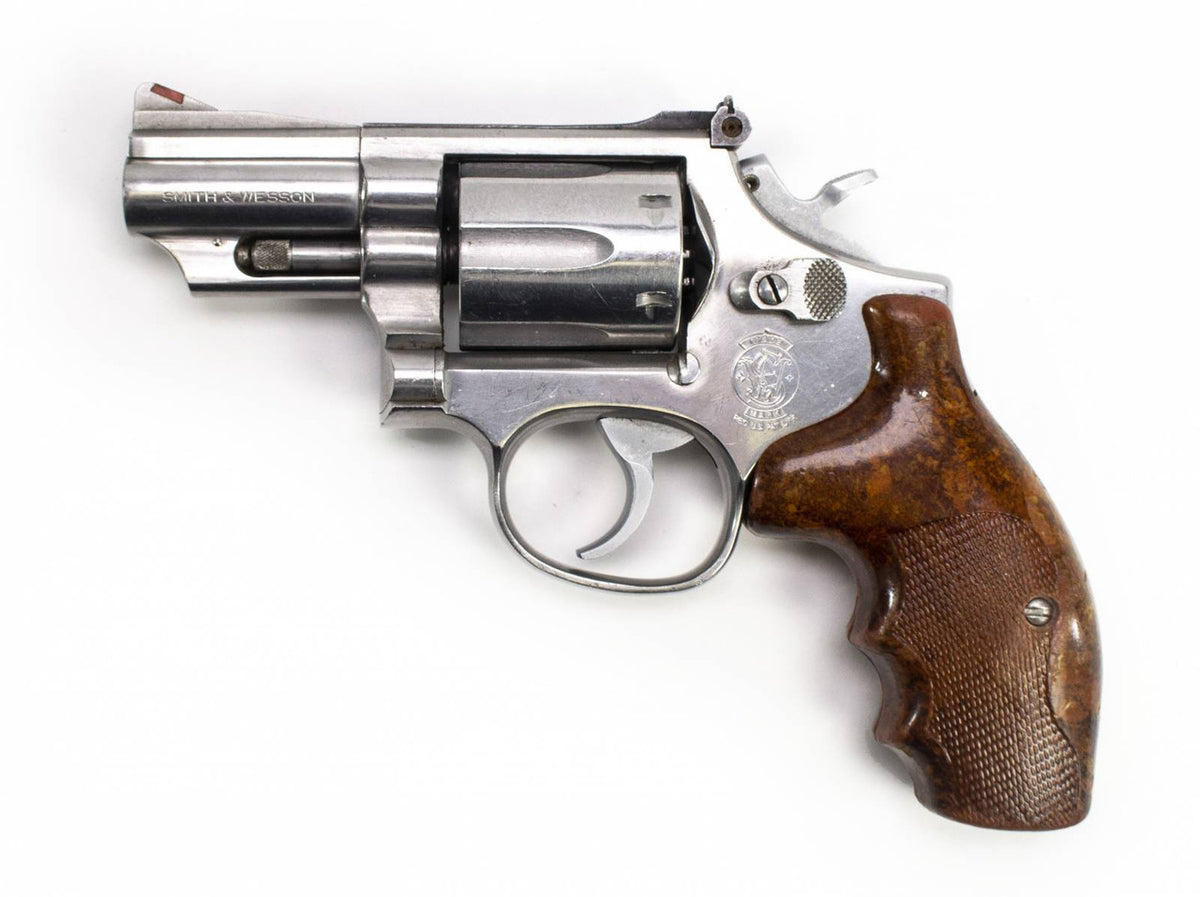 S&W 66-2 357 MAG 2.5 BARREL STAINLESS STEEL WOOD CHECKERED GRIPS-USED6466
