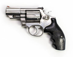 S&W 66-2 357 MAG 2.5 BARREL STAINLESS STEEL WOOD CHECKERED GRIPS DAMAGED SIGHT-USED