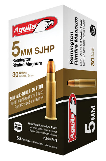 Aguila 1B222405 Special  5mm Rem Rimfire Mag 30 gr Semi-Jacketed Hollow Point (SJHP) 50 Bx/ 20 Cs