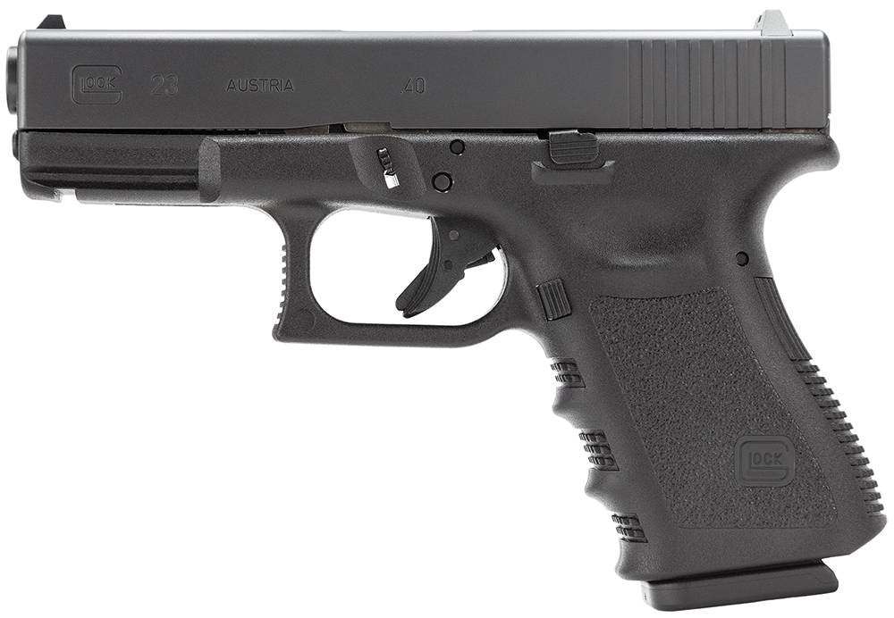 Glock PI2350203 G23 Gen 3 Compact 40 S&W 4.02 13+1 Black Steel Slide Black Polymer Grip Fixed Sights